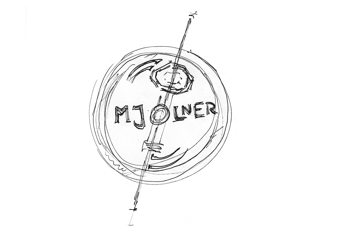 Logodesign - DJ Mjølner - skitse